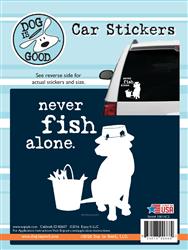 E7G-19014CS Never Fish Alone Car Sticker - Pack of 8