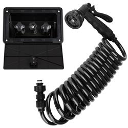 D6U-DFSA189BK Exterior Quick Connect Spray Port with Box - Black