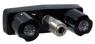 4 in. Faucet with Hot or Cold Outlet & Quick Connect Valve - Black