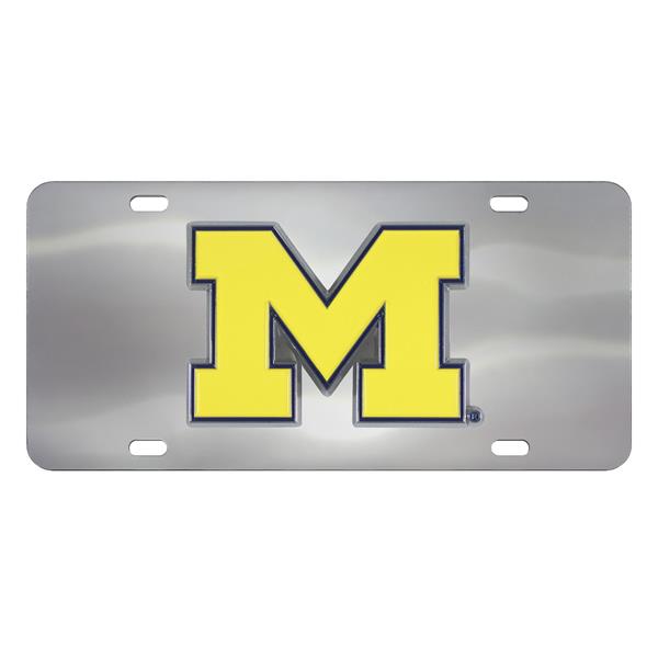Picture of Fanmats FAN-24519 University of Michigan NCAA Die Cast License Plate