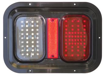 Valterra V46-52721 Rectangular Stop, Turn & Tail Light with Backup Light - Amber & Red