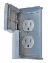 Weatherproof Receptacle & Cover - Gray