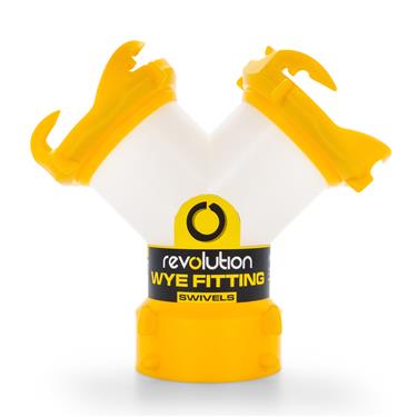 39629 360 Deg Revolution Translucent Wye Fitting, Clear with Yellow