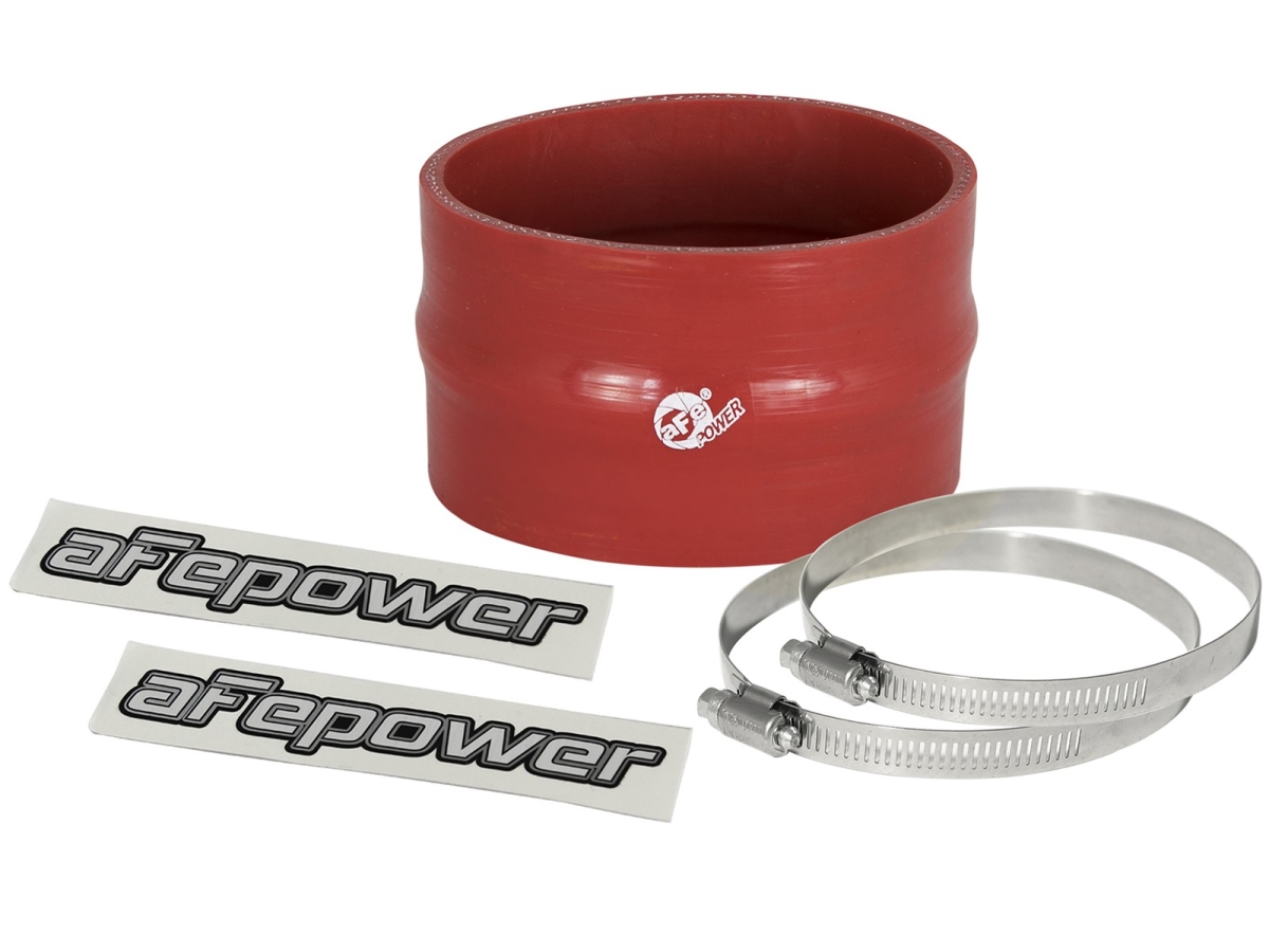 3-1/2 Inch Inside Diameter, 2-1/4 Inch Length, With Hump, Red, Silicone, With 2 Worm Gear Clamps