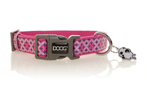 Picture of Doog USA COLPBSM Pet Collar&#44; Pink & Black Star - Medium