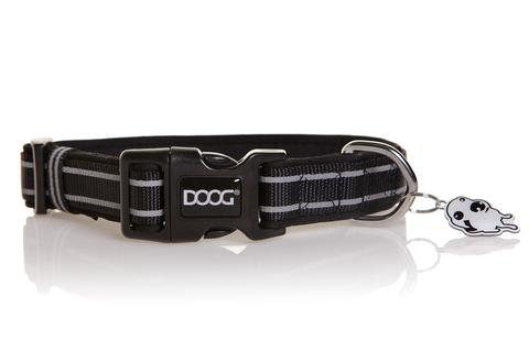 Picture of Doog USA COLBFLSS Collar Black Reflective Strip Pet Leash - Small