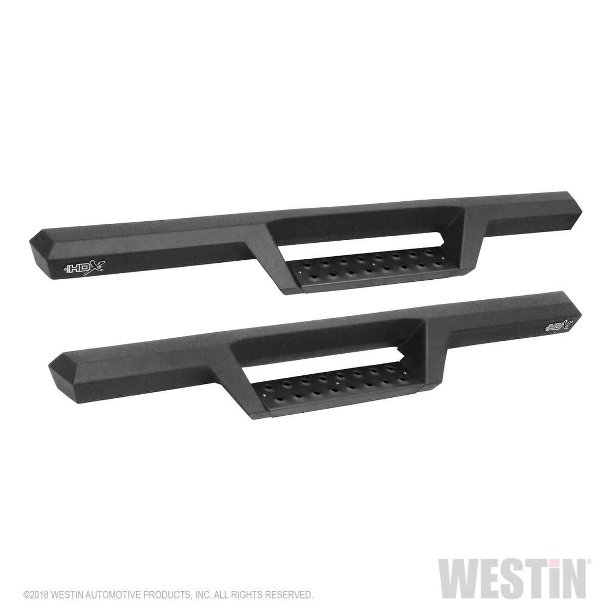 HDX Wheel-to-Wheel Textured Black Drop Steps with Black Steps Plates for 2019-2019 Jeep Wrangler