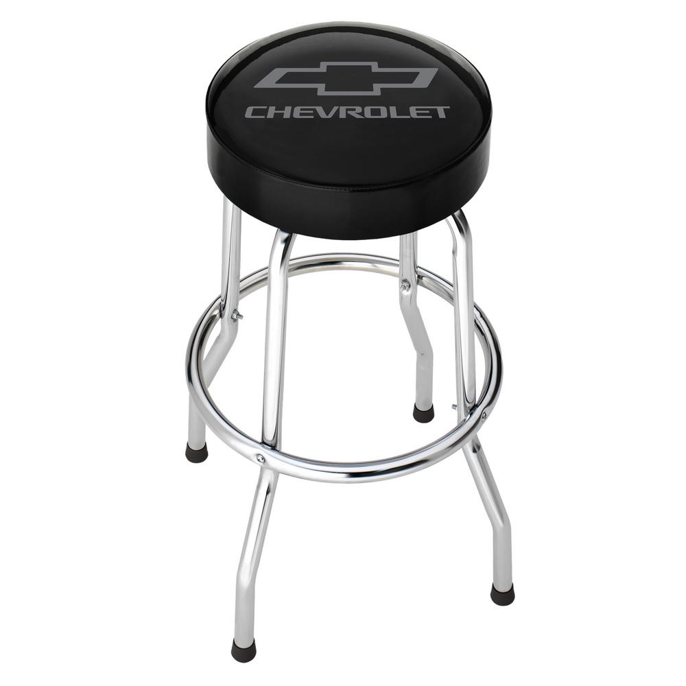 Chevrolet Grey Logo Garage Stool, Black