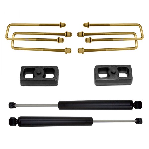 MAX-901320 2 in. Lift Blocks & U-Bolts with Rear Shocks for 2007-2015 Chevy Silverado 1500 2WD