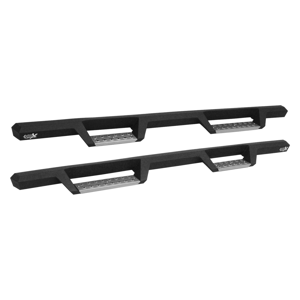56141352 HDX Cab Length Black Drop Steps with Polished Step Plates for Chevy Silverado 1500 2019
