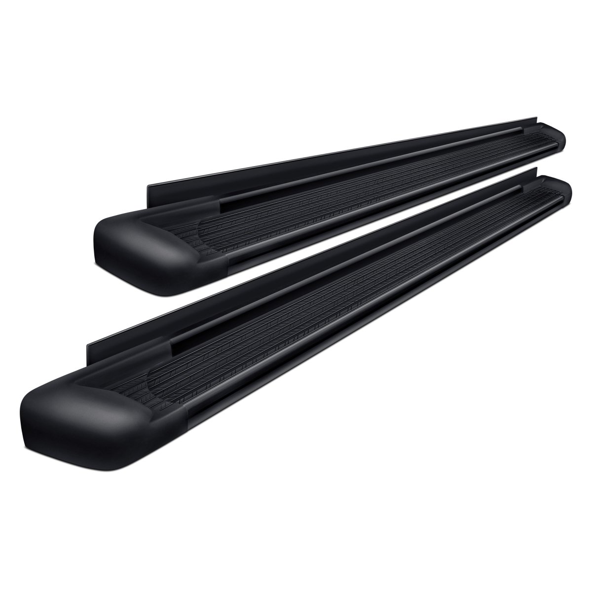 2764745 89.5 in. Aluminum SG6 Cab Length Black Running Boards with Black Trim for Avalanche 2003-2013