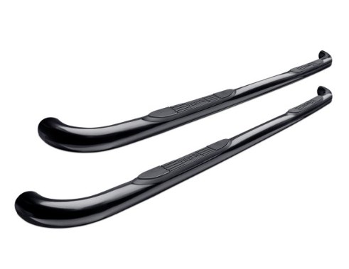 234125 3 in. E-Series Cab Length Black Round Step Bars for 2019 Chevy Silverado 1500