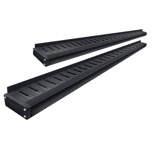 USA 80033419 ROF-T Series Cab Length Black Running Boards for 2019 Chevy Silverado 1500 Extended Cab