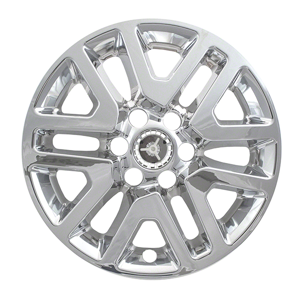 16", 6 Split Spoke, Chrome Plated, Plastic, Set Of 4, Not Compatible With Steel Wheels