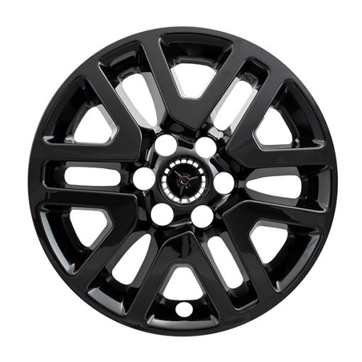 16", 6 Split Spoke, Gloss Black, Plastic, Set Of 4, Not Compatible With Steel Wheels