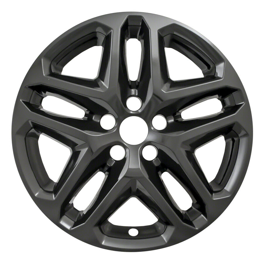 17", 5 Split Spoke, Gloss Black, Plastic, Set Of 4, Not Compatible With Steel Wheels