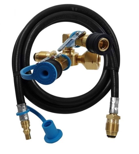 103538MBS Sturgi-Stay Brass Quick Disconnect LP Gas Adapter Tee Kit