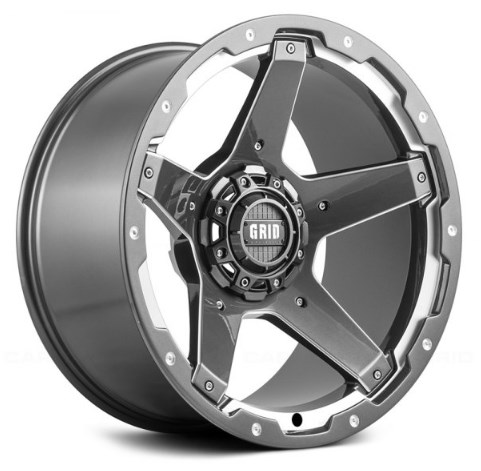 417952G187 17 x 9.0 in. 5 x 127-139.7 in. Bolt Pattern 12 Offset 87.1 mm Hub Wheel, Gloss Graphite