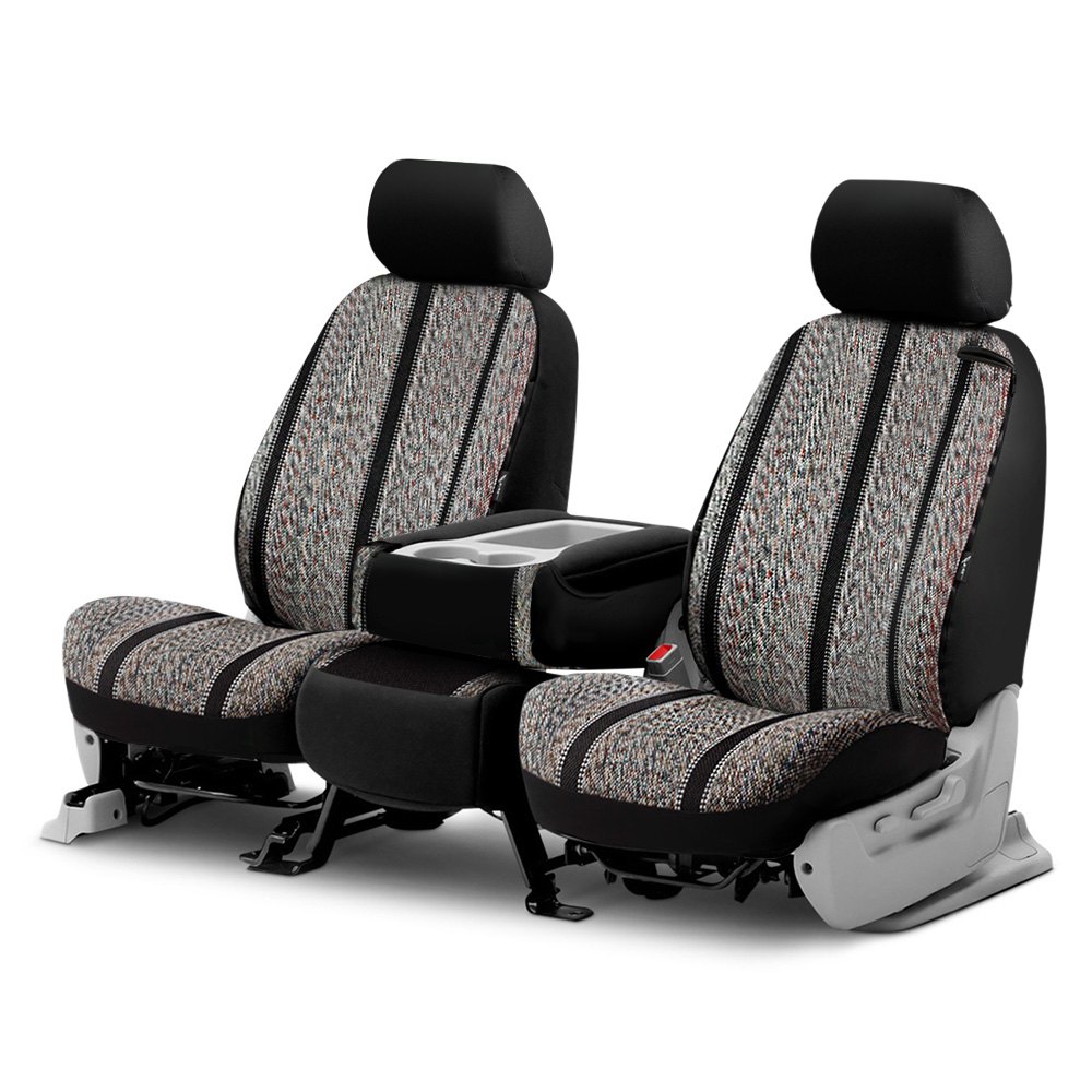 Picture of FIA TR4837BLAC Front Seat Covers for 40 20 40 2019 Chevy Silverado 1500&#44; Black