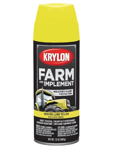 Spray Paint, New Holland Yellow, High-Gloss, Solvent, 12 oz