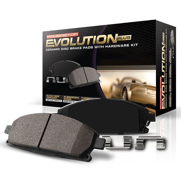 Powerstop 172087 Evolution Plus Clean Ride Ceramic Pads with Upgraded Hardware Kit