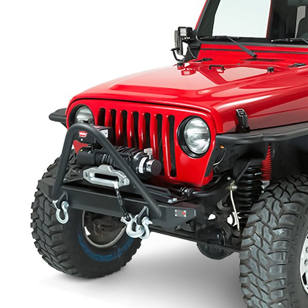 Picture of Fishbone FB22047 Piranha Mid Width Black Front Winch HD Bumper with Stinger for 1997-2006 Jeep Wrangler