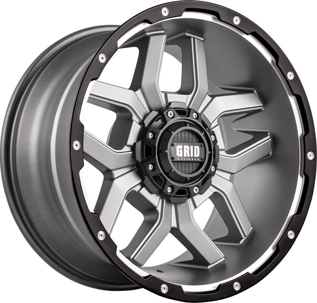 12155A21 5 x 150 in. GD10 Wheel with Black Lip, Matte Anthracite