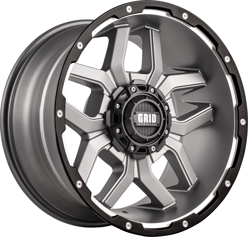 72955A1 20 x 9 in. GD07 Wheel with Black Lip, Matte Anthracite