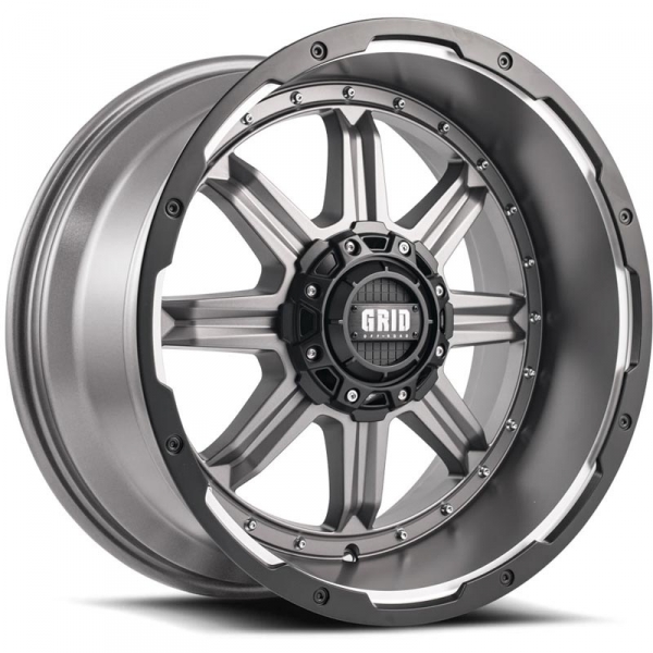 118955A11 18 in. Dia. x 9 in. GD10 -12 mm Offset, 5 x 150 mm Wheel with Black Lip, Matte Anthracite