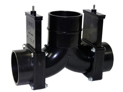 Valterra Ell Double Rotating Valve, 3" Hub x 3" Hub x 3" Hub Outlet, No Handle in Black | Camping World
