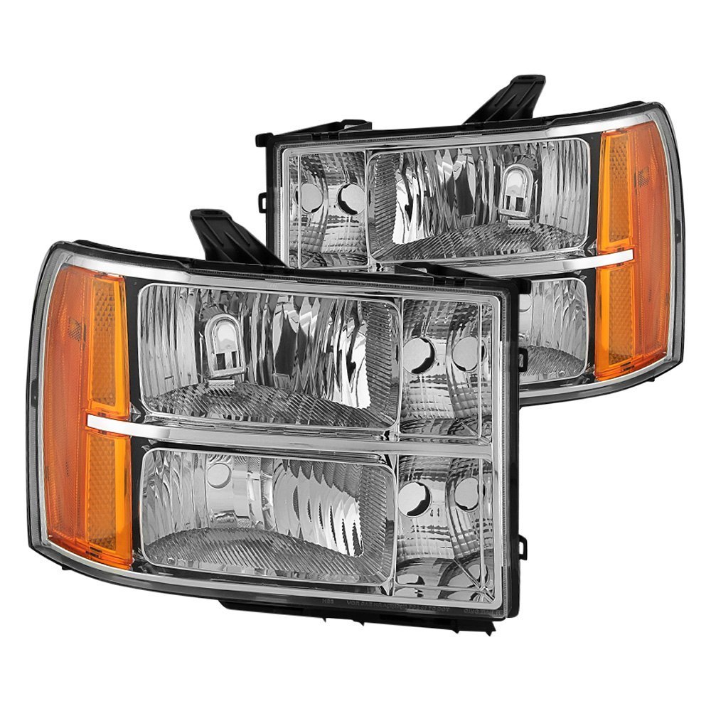 9034756 Chrome Euro Headlights, 2007- 2013 Gmc Sierra Crystal