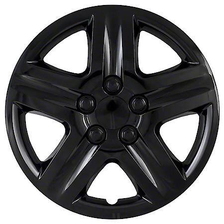 15", 5 Split Spoke, Gloss Black, Plastic, Set Of 4