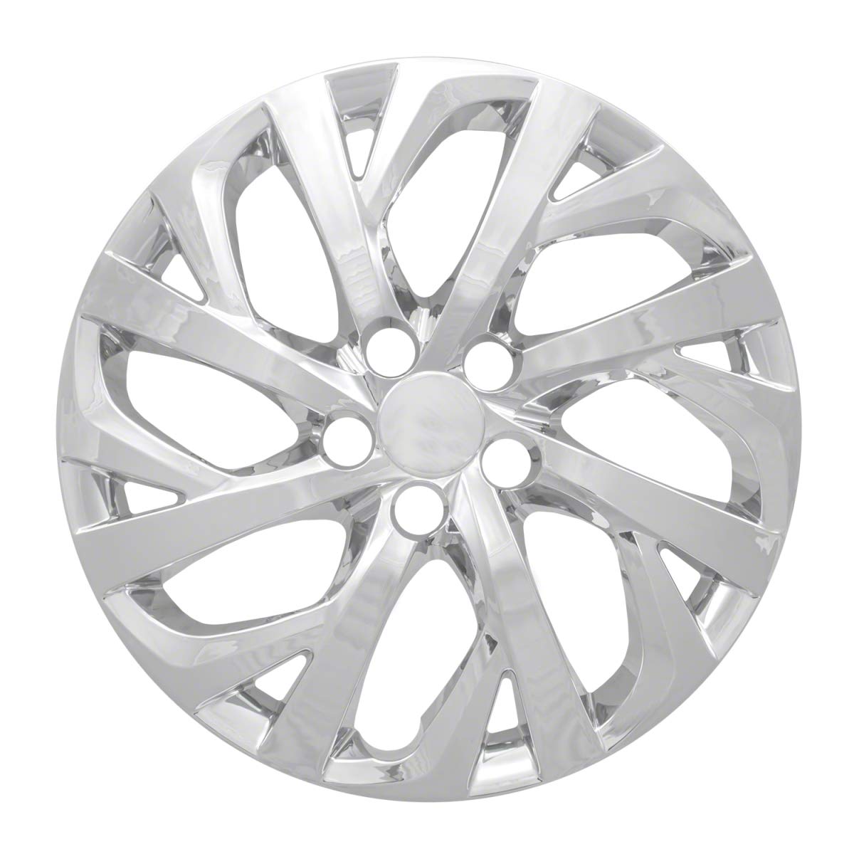 15", 5 Split Spoke, Silver, Plastic, Set of 4