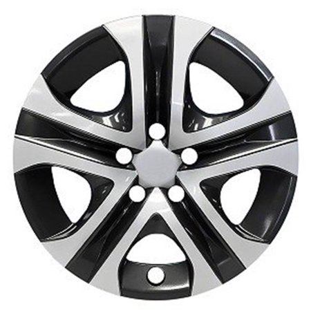 16", 5 Split Spoke, Silver/ Black, Plastic, Set Of 4