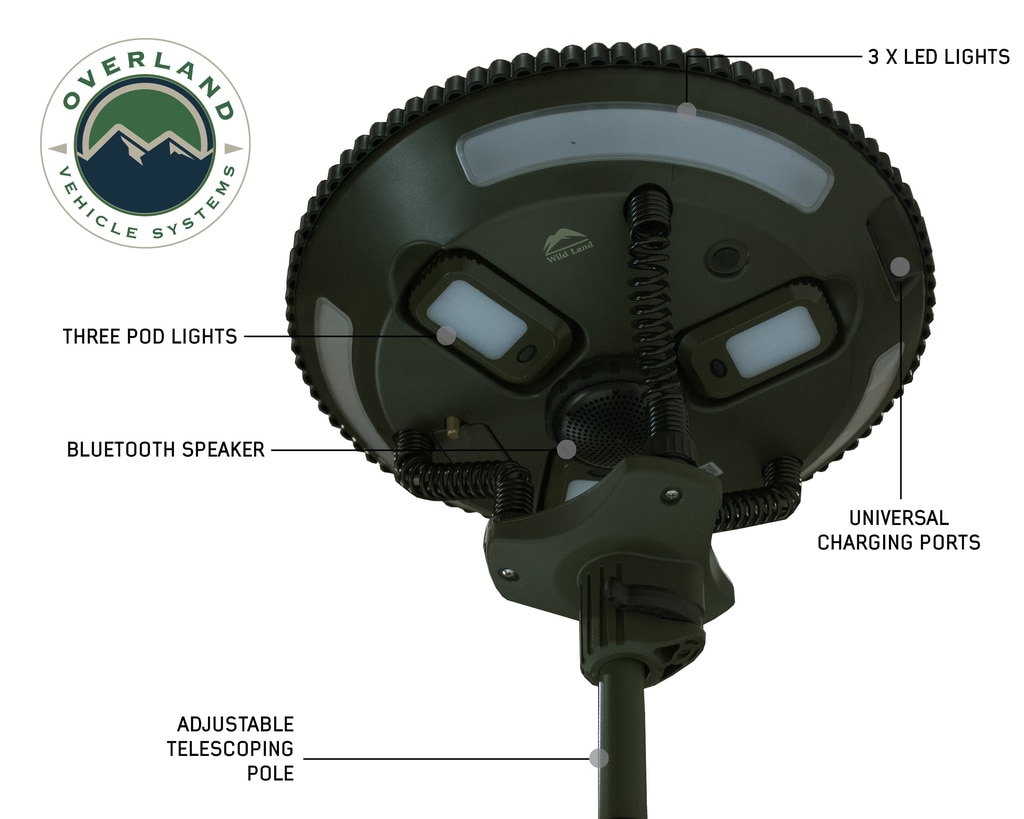 15049901 Universal UFO Solar Light Light Pods & Speaker Wild Land Camping Gear -  OVERLAND VCL, OVS-15049901