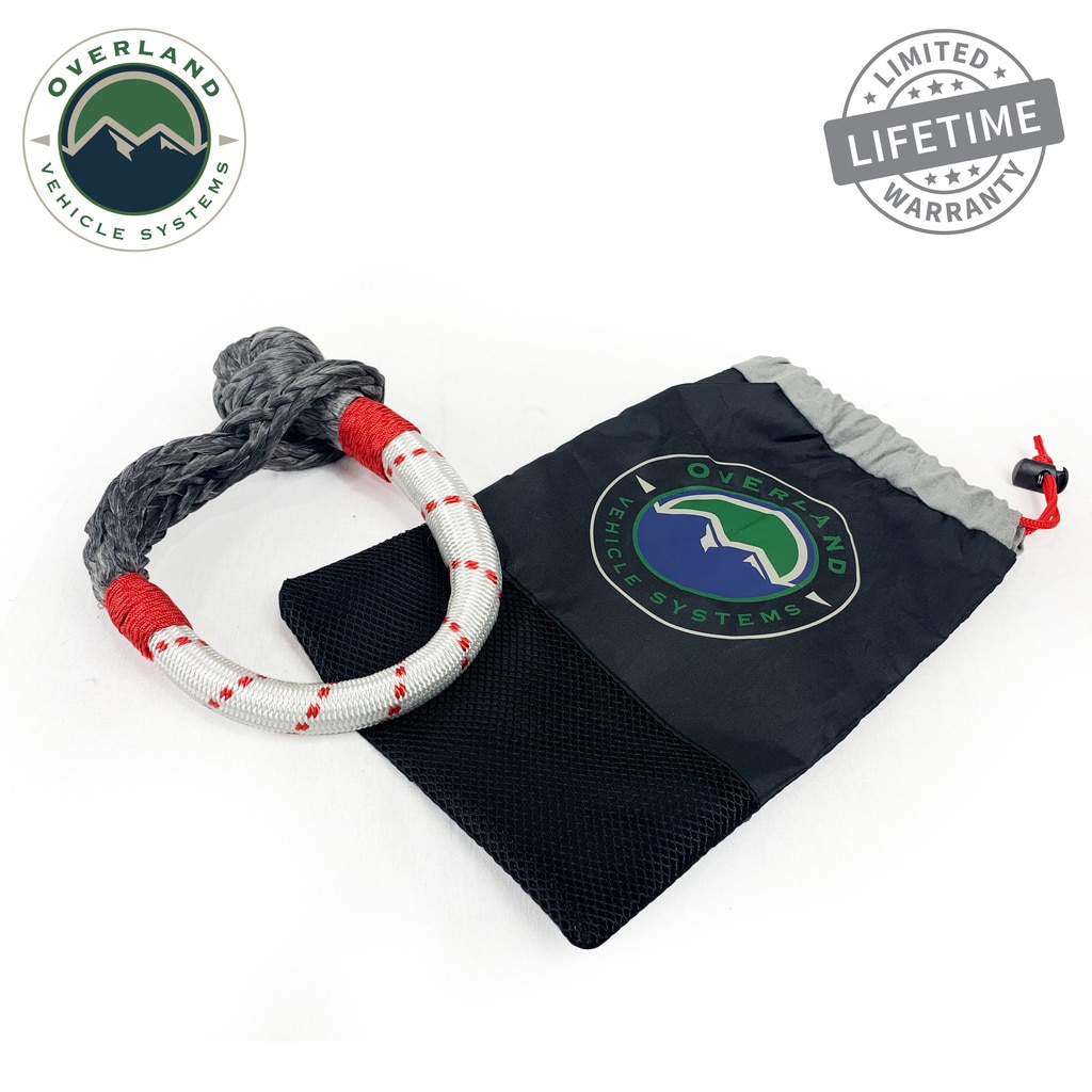 19129903 0.43 in. 41000 lbs Soft Shackle with Loop, Abrassive Sleeve & 23 in. Storage Bag, Grey