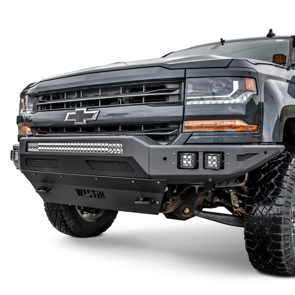 5841005 Pro-Mod Full Width Textured Black Front Modular Bumper for 2016-2019 Chevy Silverado 1500