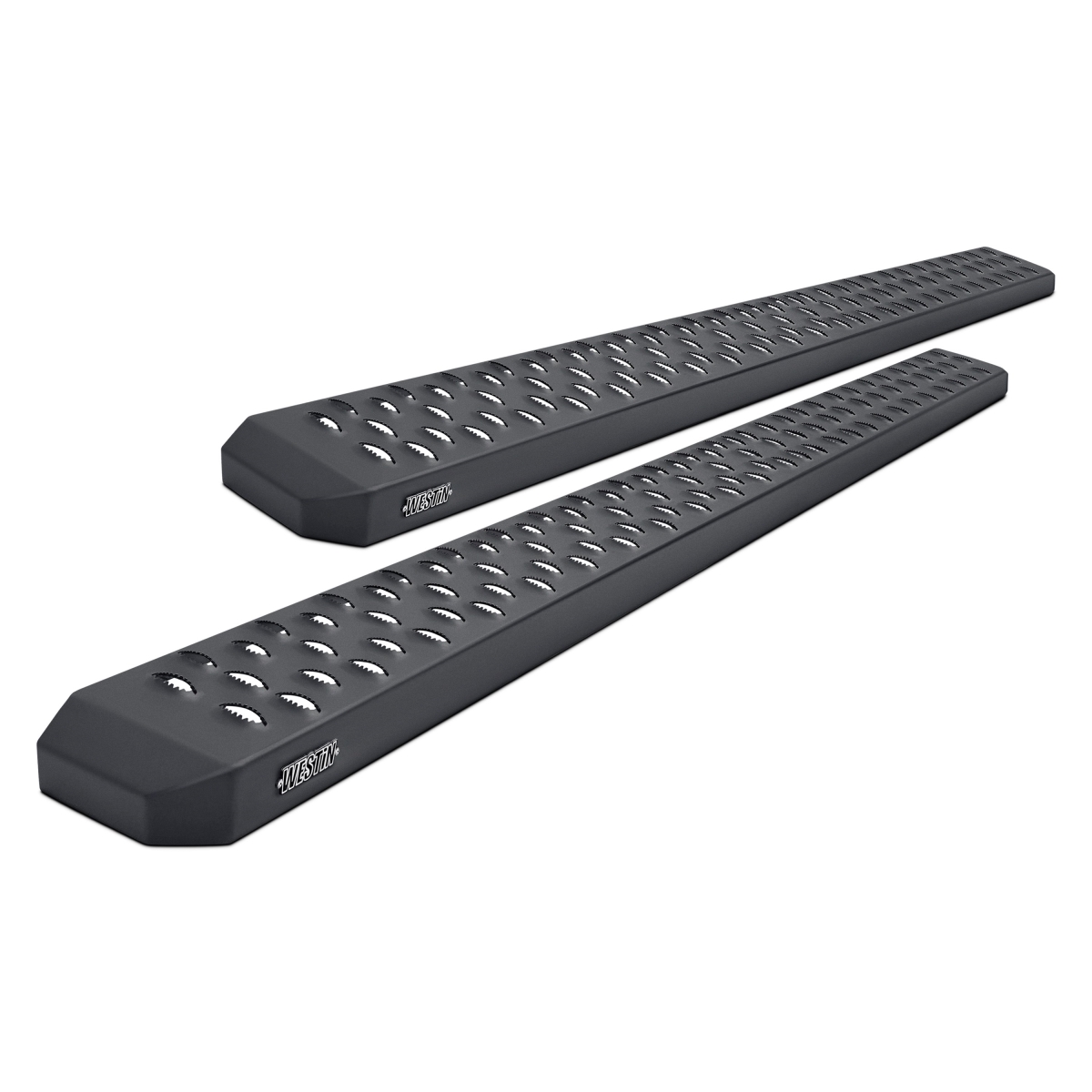 TEXTURED BLACK RUNNING BOARDS 68 INCHES TEXTURED BLACK GRATE STEPS RUNNING BOARD (BRKT SOLD SEP)