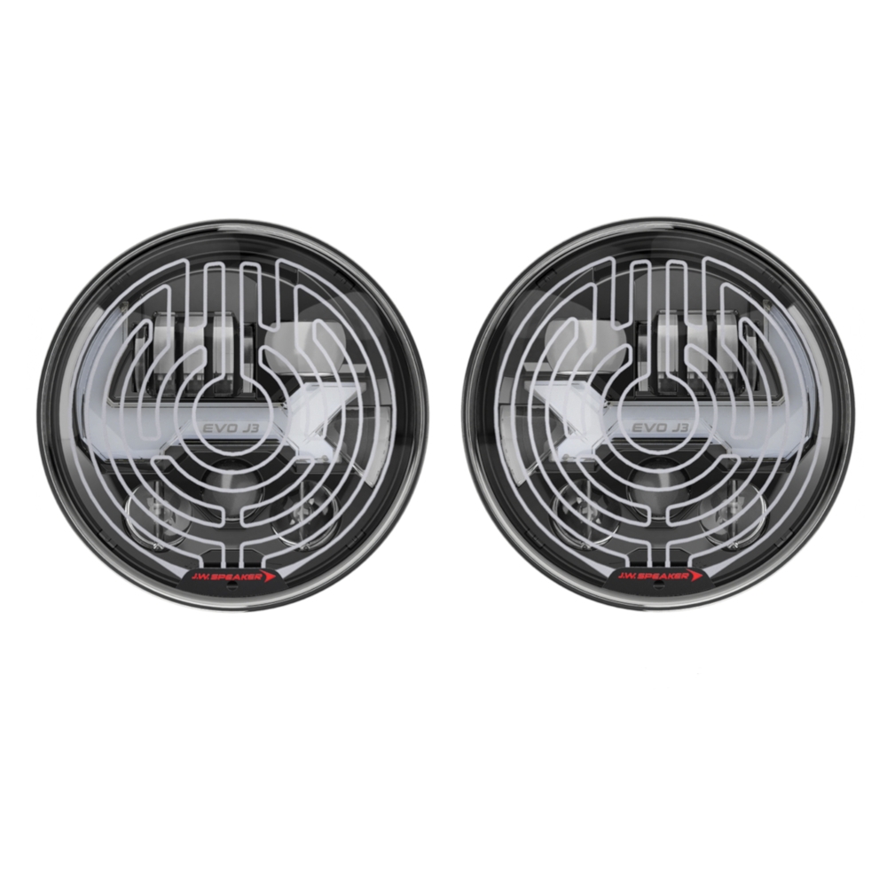 557193 7 in. 8700 Evolution J3 Series LED Headlights, Black