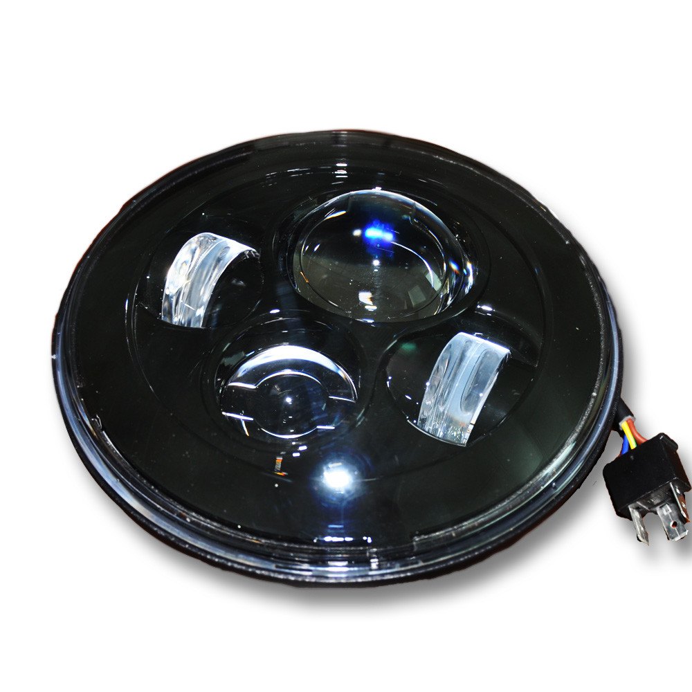 HL7JK01 7 in. Round Black Projector LED Headlights for 1951-1957 Alfa Romeo 1900C