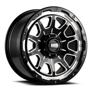 E2952M87 20 x 9 GD15 0 mm Offset 5 x 127 Gloss Black with Milled Wheel