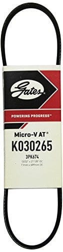 K030265 26.55 in. Micro-V Ribbed Belt for 2000 Honda Civic 1.6L 4 Cylinder SOHC CNG