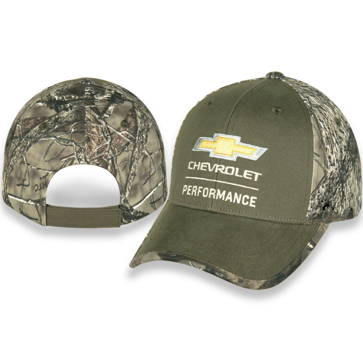 Picture of Checkered Flag Sports D7882 Chevrolet Performance Real Tree Camo & Green Structured Hat