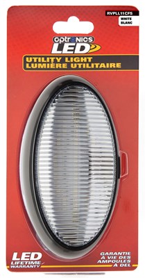 Optronics Oval LED Porch/Utility Light, Clear Lens, No Switch in Black | Camping World