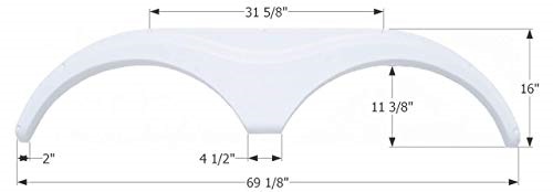 Icon Technologies Fender Skirt, Tandem, Heartland, FS763, Black in White | ABS Plastic | Camping World