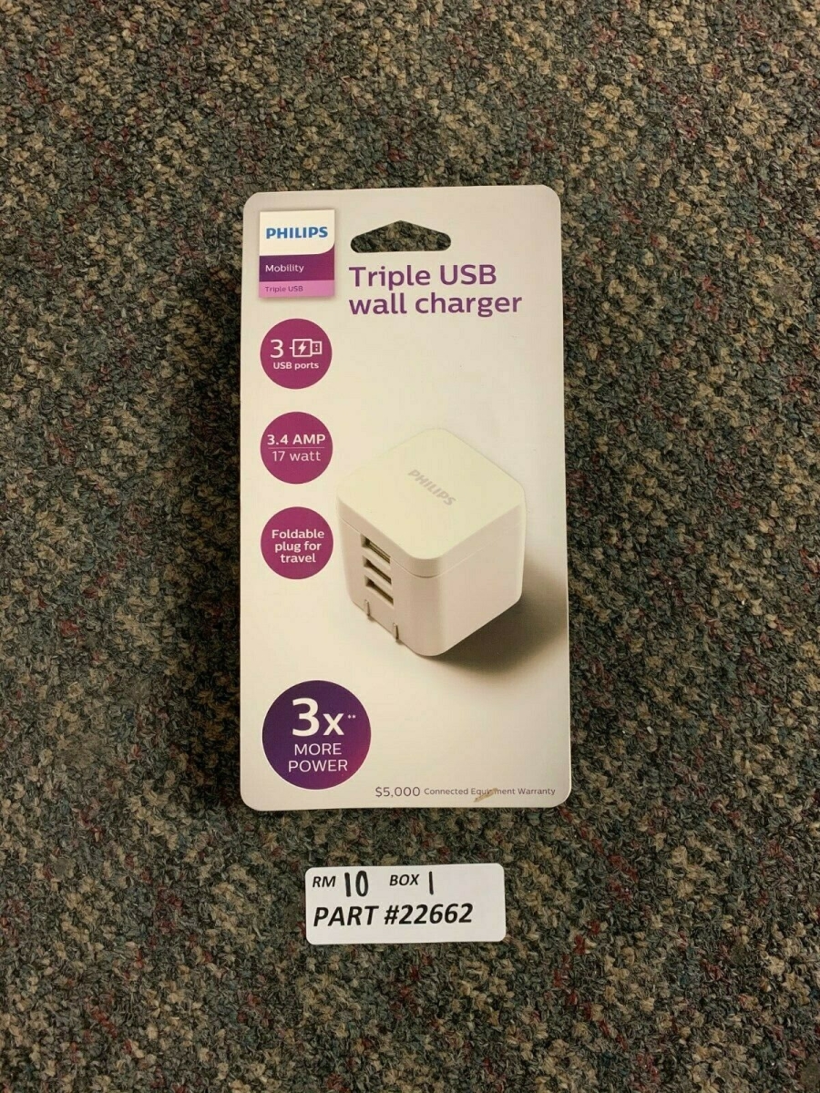 DLP240837 3.4A 3 Port White Philips AC Charger