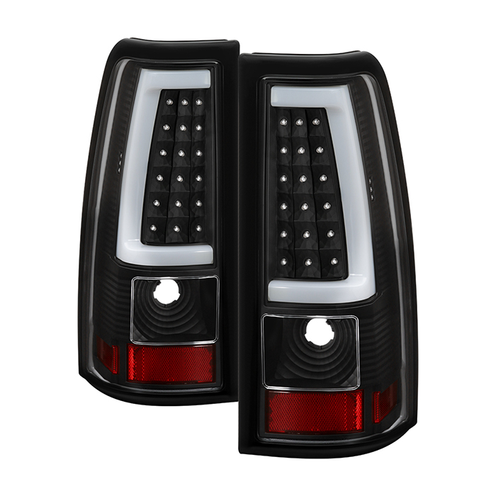 9048708 Fiber Optic LED Tail Lights for Chevy Silverado 1500 & 2500, Black