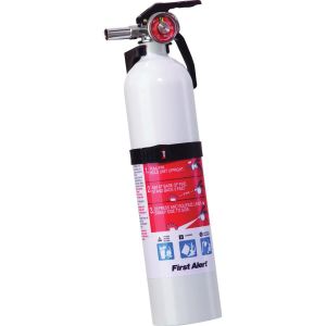 Picture of BRK Electron FE1A10GOWA 2.5 lbs Fire Extinguisher&#44; Monoammonium Phosphate Strap Bracket Mount&#44; Marine White