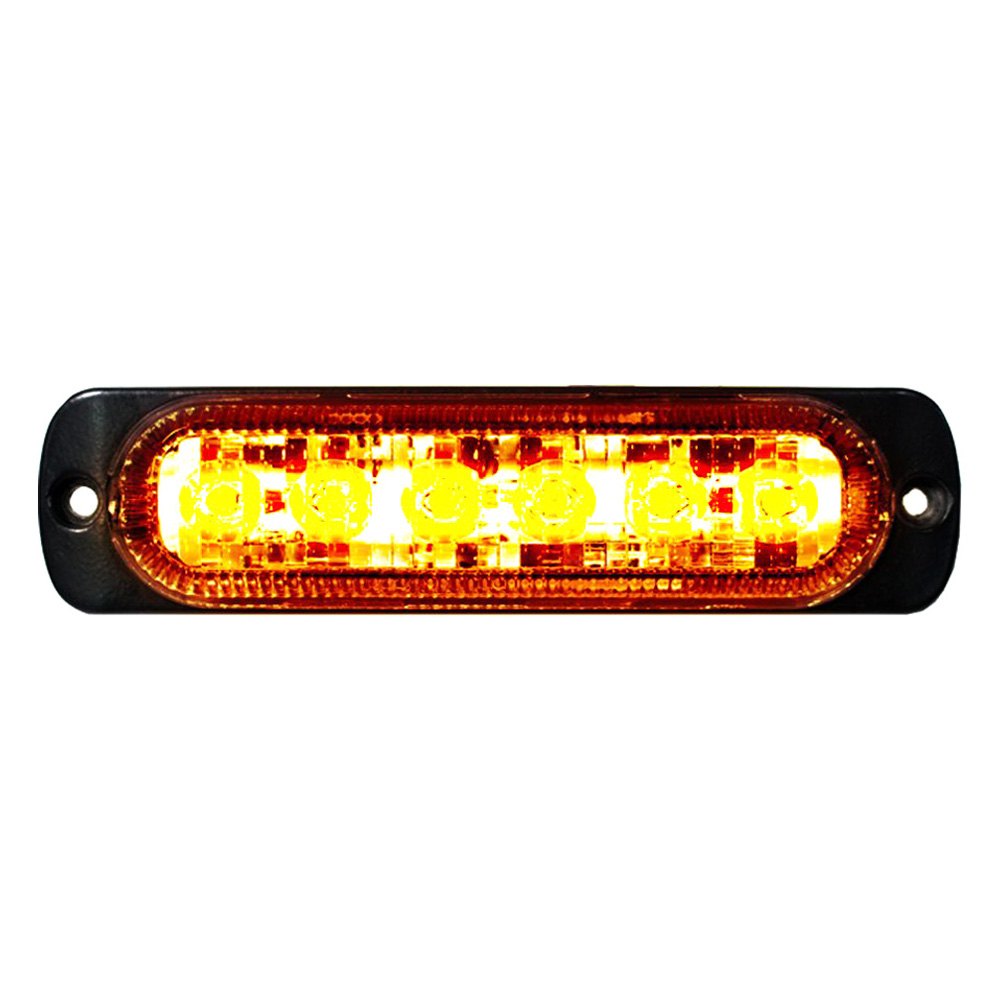 70016A6-LED Ultra Slim Bolt-on Mount 19-Flash Pattern Amber LED Strobe Light