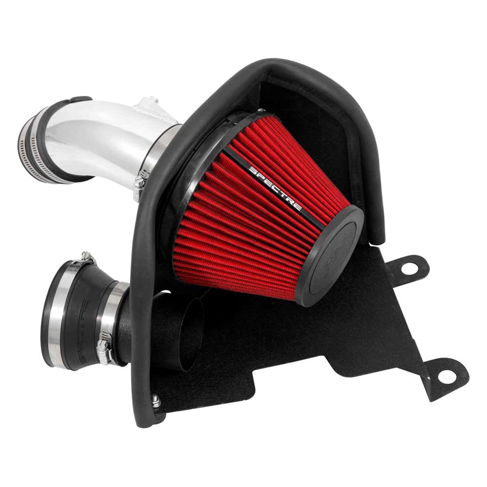 9074Dual Aluminum Polished Cold Air Intake System with HPR Red Filter for 2013-2015 Acura ILX